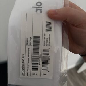 ALO Yoga White Performance Headband with Tag